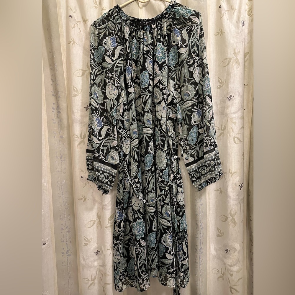 COPY - Lane Bryant Lurex Ruffle-Trim Notch-Neck Mini Dress